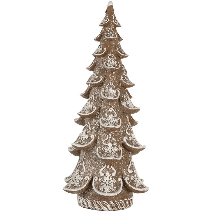 Clayre & Eef Vianočný stromček 19x19x40 cm hnedá/biely