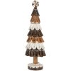 Clayre & Eef 6PR5819 Dekoračný vianočný stromček 12x39 cm hnedo-biely