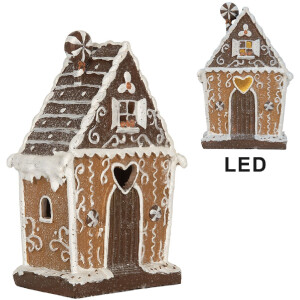 Clayre & Eef 6PR5822 Dekoračný domček s LED 14x9x21 cm