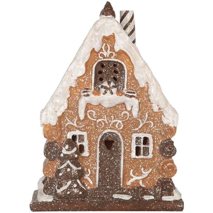 Clayre & Eef Dekoračný domček s LED 15x8x19 cm