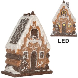 Clayre & Eef Dekoračný domček s LED 15x8x19 cm