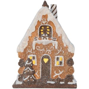 Clayre & Eef Dekoračný domček s LED 15x8x19 cm