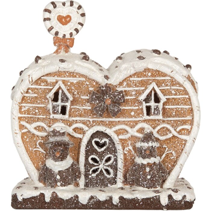 Clayre & Eef Dekoračný domček s LED 18x10x19 cm