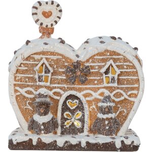 Clayre & Eef Dekoračný domček s LED 18x10x19 cm