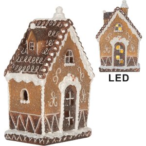 Clayre & Eef Dekoračný domček s LED 13x9x20 cm