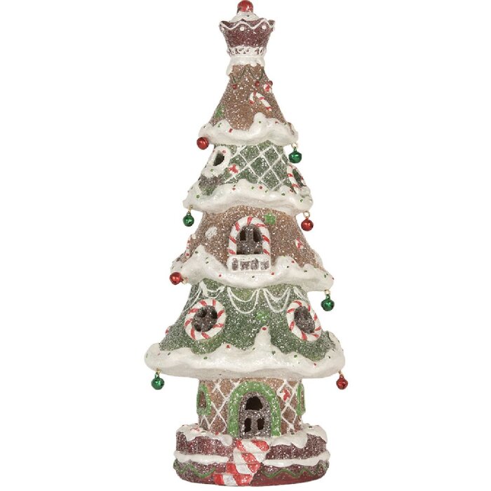 Clayre & Eef 6PR5828 Vianočný stromček s LED 15x12x36 cm