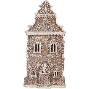 Clayre & Eef Dekoračný domček s LED svetlami 12x11x25 cm