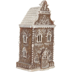 Clayre & Eef Dekoračný domček s LED svetlami 12x11x25 cm