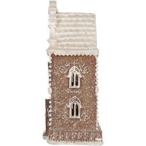 Clayre & Eef Dekoračný domček s LED svetlami 12x11x25 cm