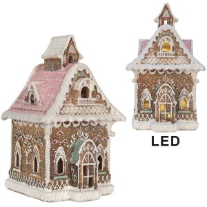 Clayre & Eef 6PR5833 Dekoratívny dom s LED 16x15x25 cm