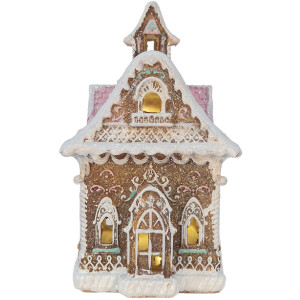 Clayre & Eef 6PR5833 Dekoratívny dom s LED 16x15x25 cm
