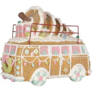 Clayre & Eef Dekoračný autobus s LED 31x12x23 cm
