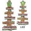 Clayre & Eef Dekoračný vianočný stromček LED 15x15x29 cm Hnedo-červený