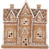 Clayre & Eef 6PR5841 Dekoračný domček s LED 21x8x20 cm Braun/Weiß