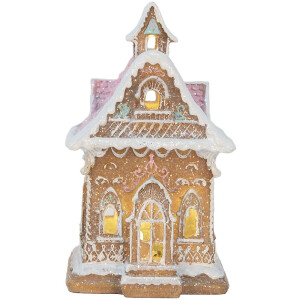 Clayre & Eef Dekoračný domček s LED svetielkami 9x10x15 cm