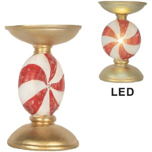 Clayre & Eef 6PR5851 LED Svietnik 10x16 cm Zlato-biely