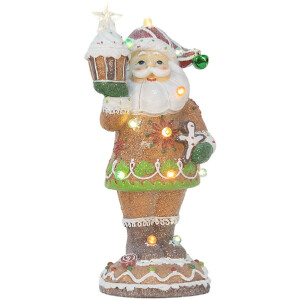 Clayre & Eef Santa Claus s LED 15x13x32 cm
