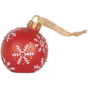 Clayre & Eef 6PR5858 Vianočná guľa s LED 12x14 cm