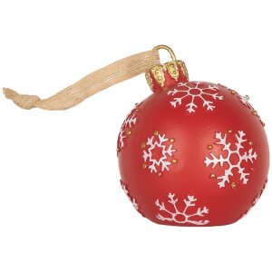 Clayre & Eef 6PR5858 Vianočná guľa s LED 12x14 cm