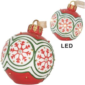 Clayre & Eef 6PR5859 Vianočná guľa s LED 12x14 cm