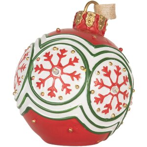 Clayre & Eef 6PR5859 Vianočná guľa s LED 12x14 cm