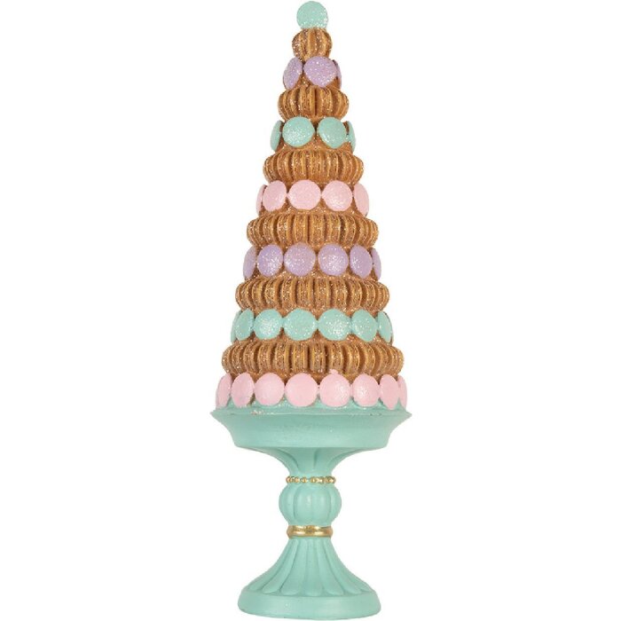 Clayre & Eef 6PR5861 Dekoratívny vianočný stromček Ø 13x40 cm zelený & hnedý