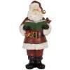 Clayre & Eef 6PR5863 Dekorácia Santa Claus s knihou 10x10x21 cm