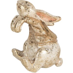 Clayre & Eef 6PR5485 Dekoračná figúrka Zajac 6x5x7 cm béžovo-hnedá