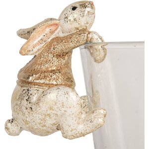 Clayre & Eef 6PR5485 Dekoračná figúrka Zajac 6x5x7 cm béžovo-hnedá