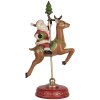 Clayre & Eef Dekorácia Santa Claus na sobovi 16x11x30 cm