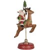 Clayre & Eef Dekorácia Santa Claus na sobovi 16x11x30 cm