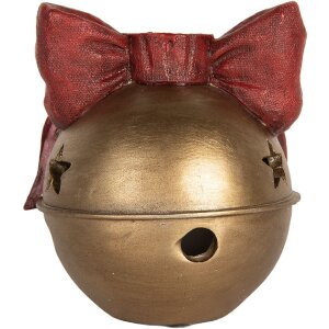 Clayre & Eef 6PR5767 Svieťnik 13x12x13 cm Zlatý a Červený