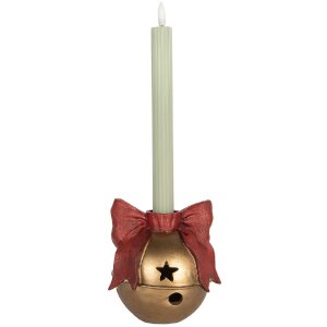 Clayre & Eef 6PR5767 Svieťnik 13x12x13 cm Zlatý a Červený