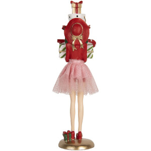 Clayre & Eef 6PR5769 Dekoračná dáma 10x10x36 cm Ružová-Biela