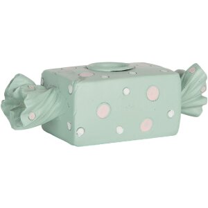 Clayre & Eef Svieťnik 14x6x4 cm Modro-biely