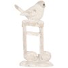 Clayre & Eef 6PR5927 Dekorácia vták Béžovo-biely 8x4x13 cm
