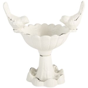 Clayre & Eef 6Y5741 Krmítko pre vtáky 14x10x15 cm biele