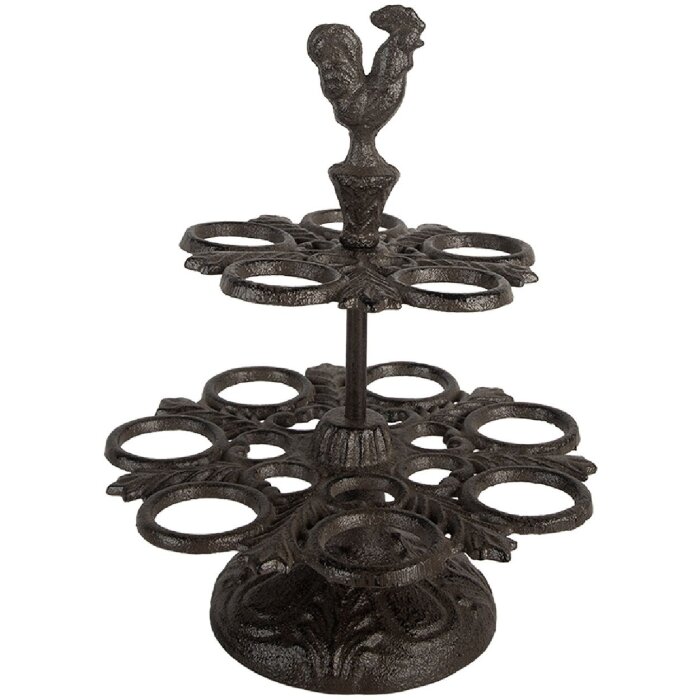 Clayre & Eef 6Y5752 Držiak na vajíčka hnedý 19x24 cm