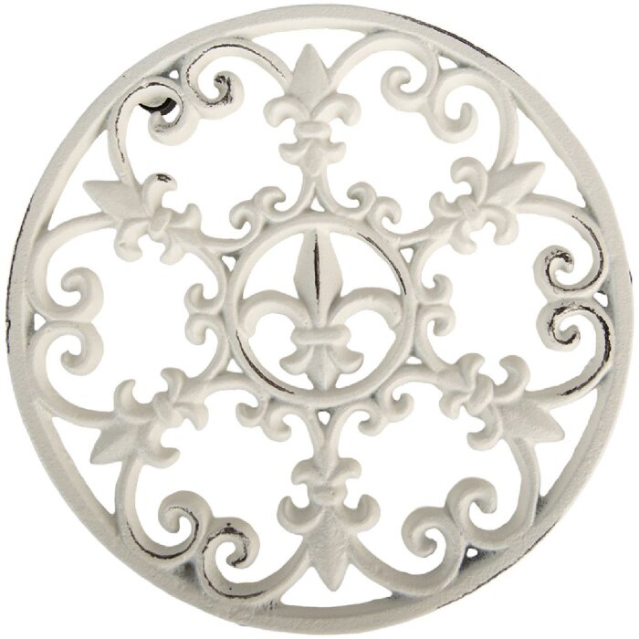 Clayre & Eef 6Y5762 podložka pod hrniec biela 18x2 cm