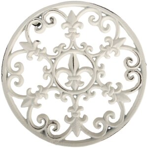 Clayre & Eef 6Y5762 podložka pod hrniec biela 18x2 cm