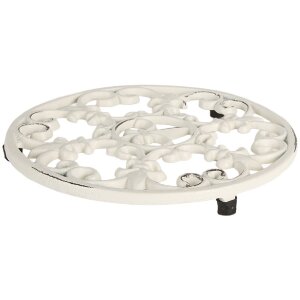 Clayre & Eef 6Y5762 podložka pod hrniec biela 18x2 cm