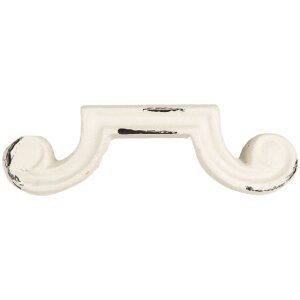 Clayre & Eef Kľučka 12x4x3 cm Biela