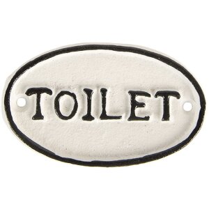 Clayre & Eef Nápis na toaletu 10x1x6 cm biely