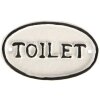 Clayre & Eef Nápis na toaletu 10x1x6 cm biely