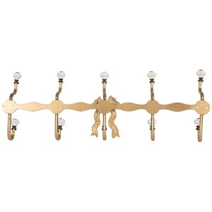 Clayre & Eef 6Y5956 Závesný vešiak 50x7x17 cm biely/zlatý