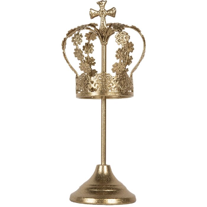Clayre & Eef 6Y5957 Zlatá dekoračná koruna Ø 12x30 cm