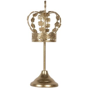 Clayre & Eef 6Y5957 Zlatá dekoračná koruna Ø 12x30 cm
