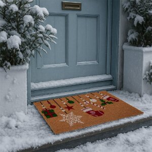 Clayre & Eef MC276 rohožka 75x45x1 cm hnedo-červená