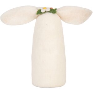 Clayre & Eef 66321 Plstená myška 23x10x23 cm Bielo-ružová