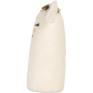 Clayre & Eef 66321 Plstená myška 23x10x23 cm Bielo-ružová